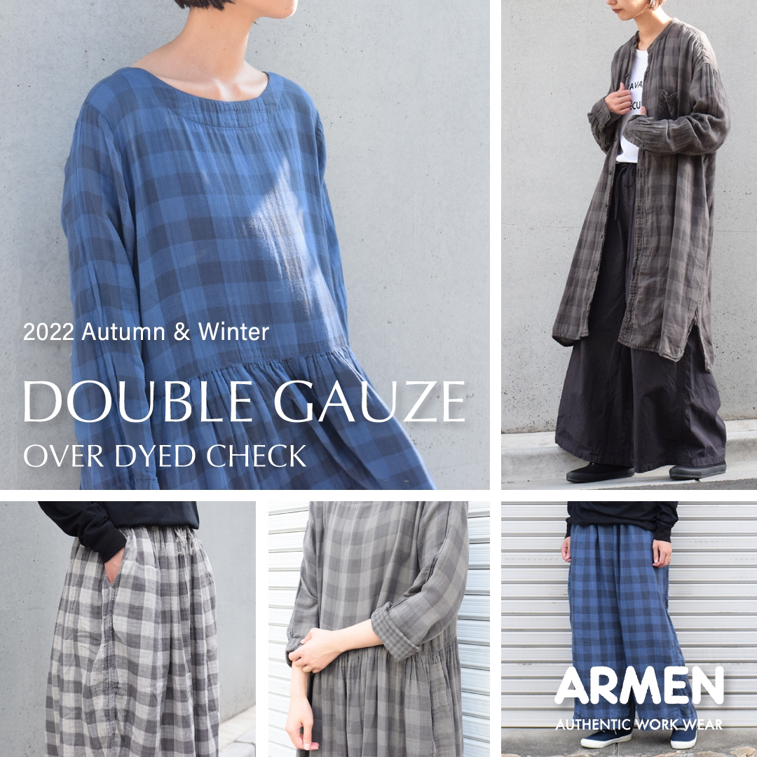 ARMEN 〜 2022A/W DOUBLE GAUZE OVER DYED CHECK〜,Narumi Trading