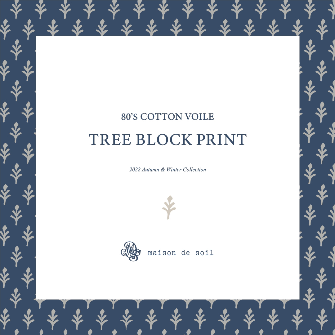 maison de soil ~80'S COTTON VOILE TREE BLOCK PRINT~,Narumi Trading