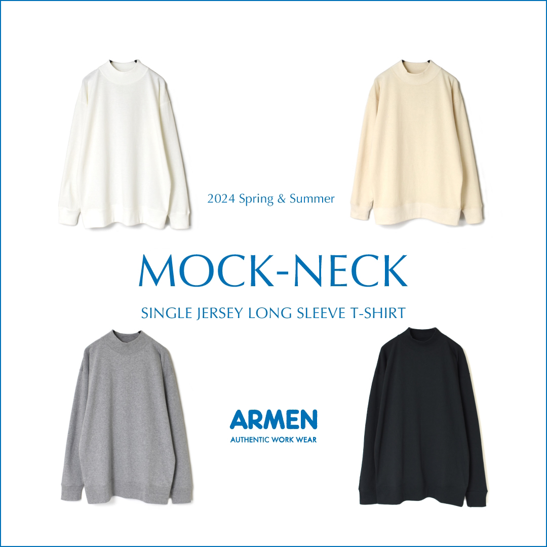 着回し抜群!! ARMEN モックネックTシャツ,Narumi Trading