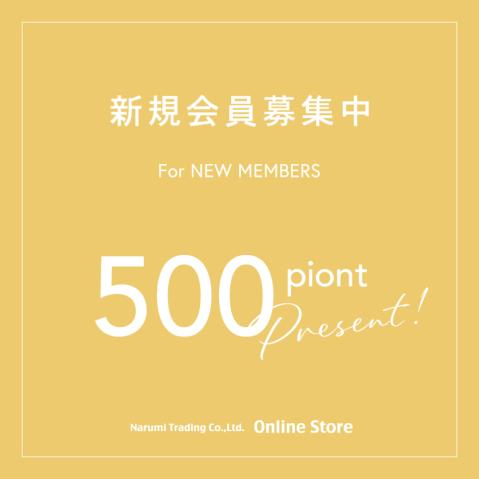 新規会員登録で500ポイントプレゼント！