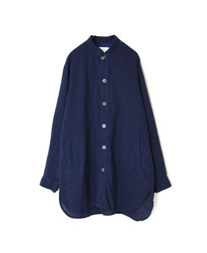 LNHT2021LS (シャツ) LINEN STRIPE STAND COLLAR SHIRT│