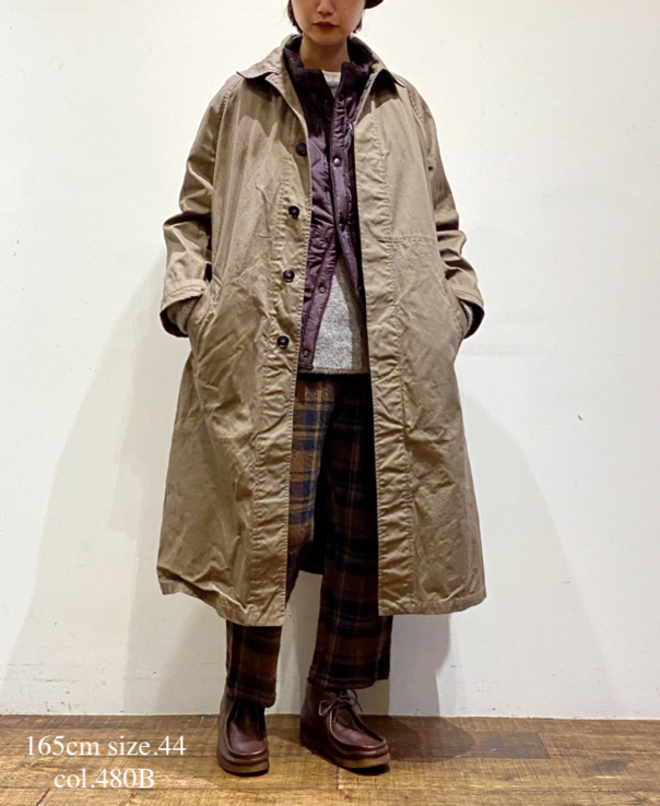 NHT2051DT (コート) HEAVY WEIGHT COTTON TWILL OVERDYE BALMACAAN COAT LONG LENGTH