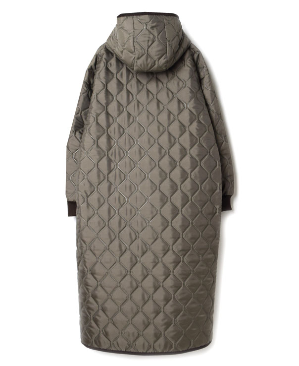 NAM2154PP (コート) POLY×POLY HEAT QUILT OVERSIZED HOODED COAT WITH RIBBED CUFF