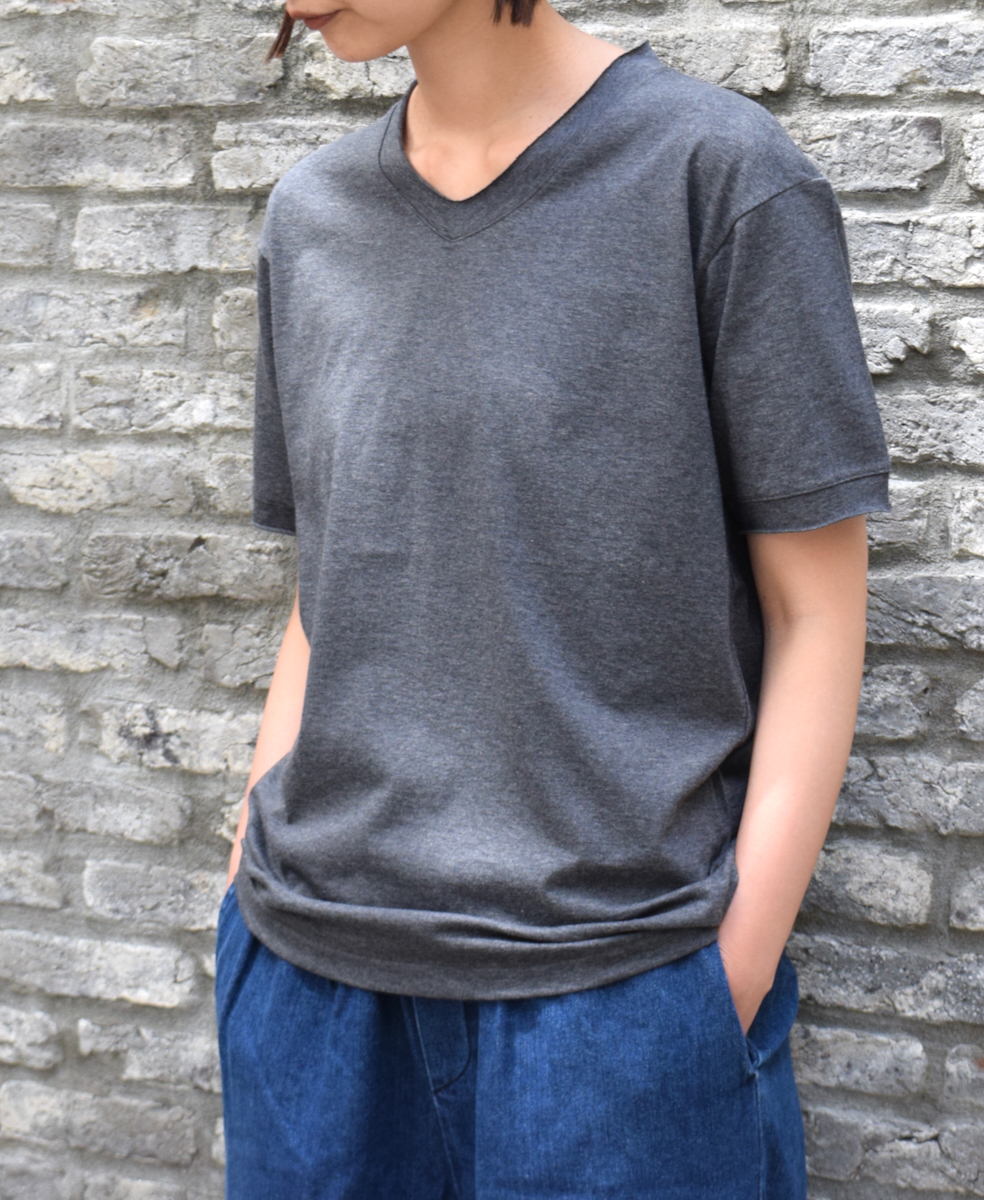 FMDSH1702 (Tシャツ) CUT OFF V-NECK T-SHIRT