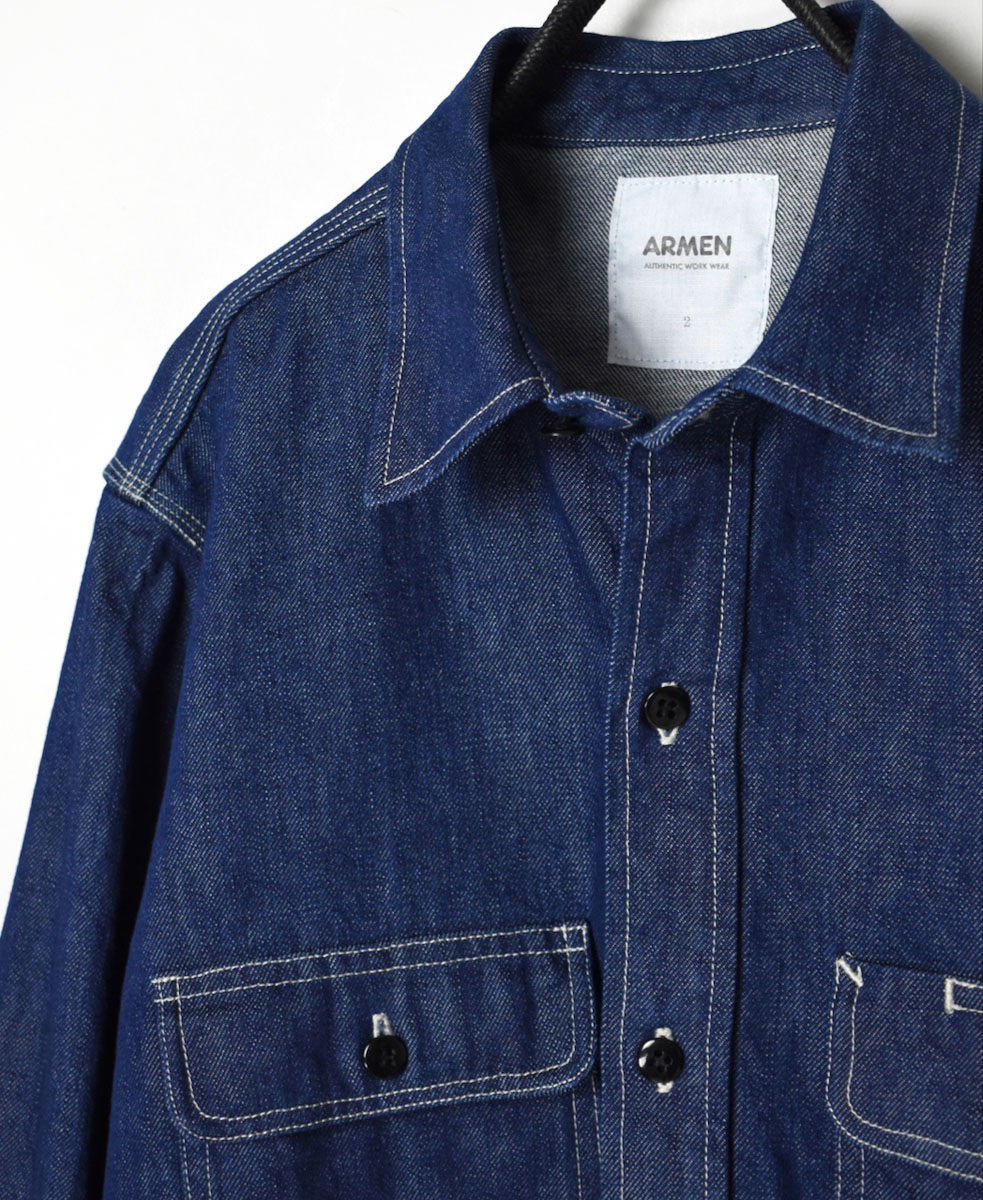 GNAM2251 (シャツ) WASHED DENIM REGULAR COLLAR SHIRT