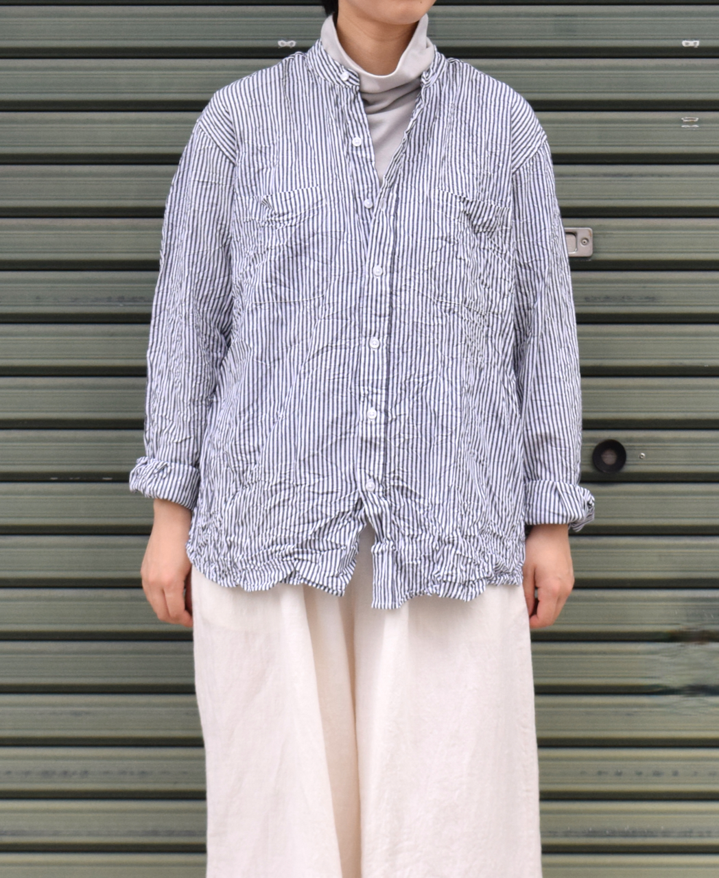 GNSL22771 (Tシャツ) 40/1 RIB TURTLE-NECK L/SL SHIRT