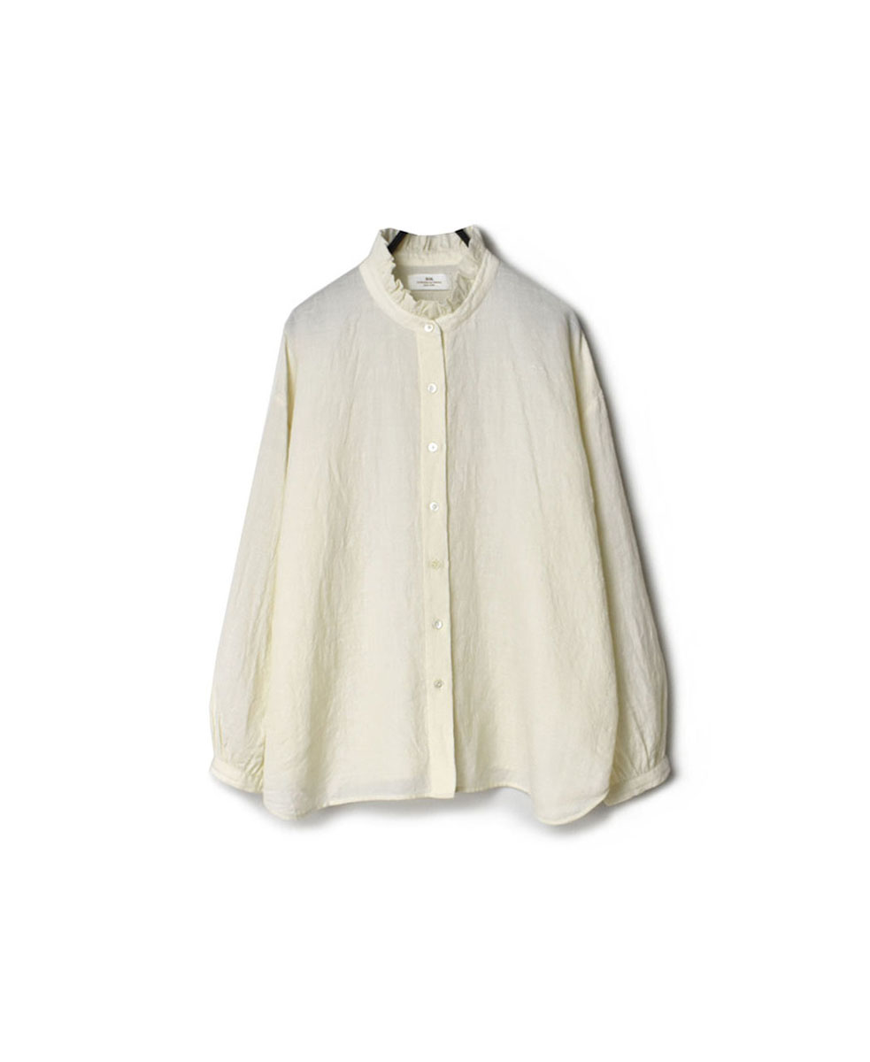 INSL22601 (シャツ) WOOL/LINEN PLAIN FRILL COLLAR SHIRT