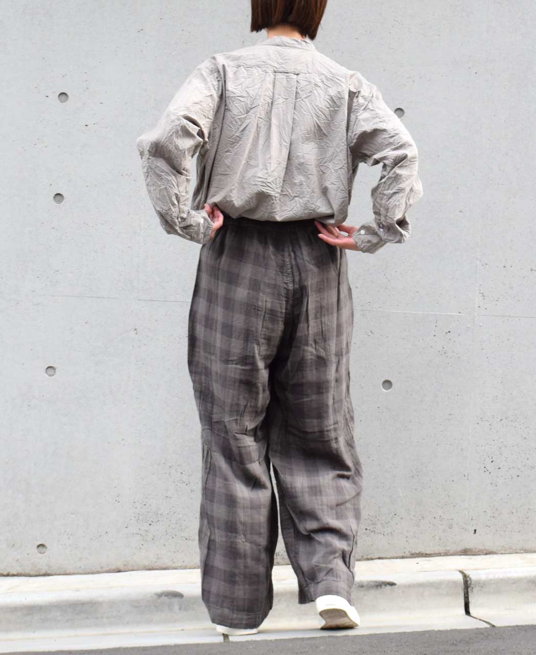 ARMEN アーメン SINGLE GAUZE OVERDYED GATHERED EASY PANTS