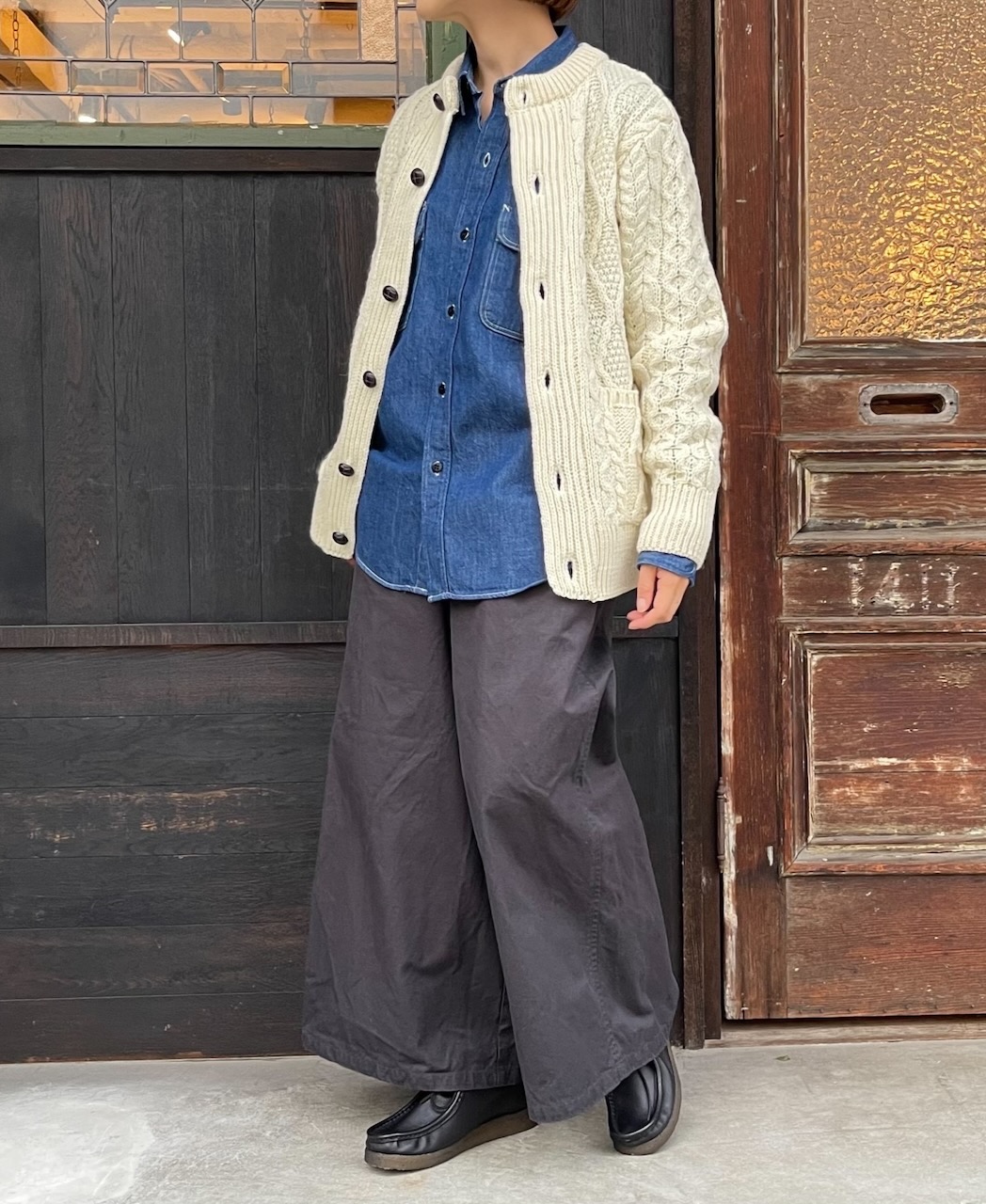 GNAM2251 (シャツ) WASHED DENIM REGULAR COLLAR SHIRT