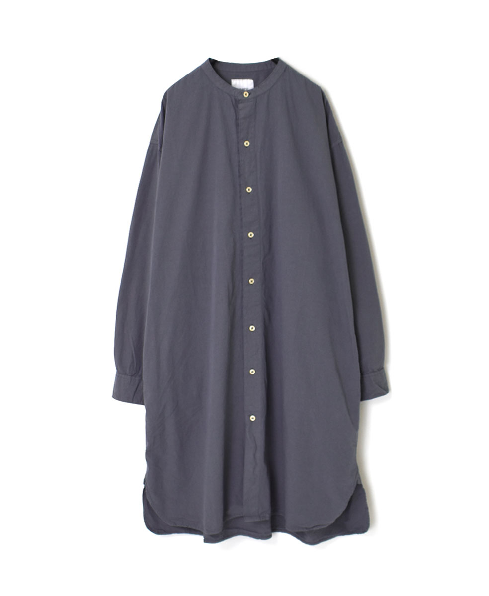 INAM1902PD (ロングシャツ) 40’S POPLIN BANDED COLLAR LONG SHIRT