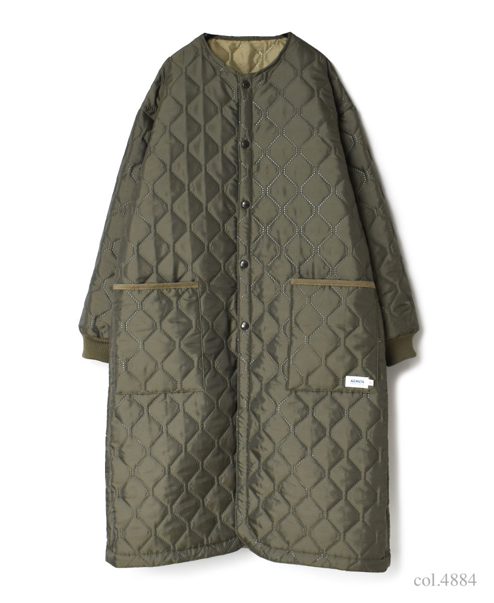 NAM2251PP (コート) POLY×POLY HEAT QUILT OVERSIZED NO COLLAR COAT WITH RIBBED CUFF