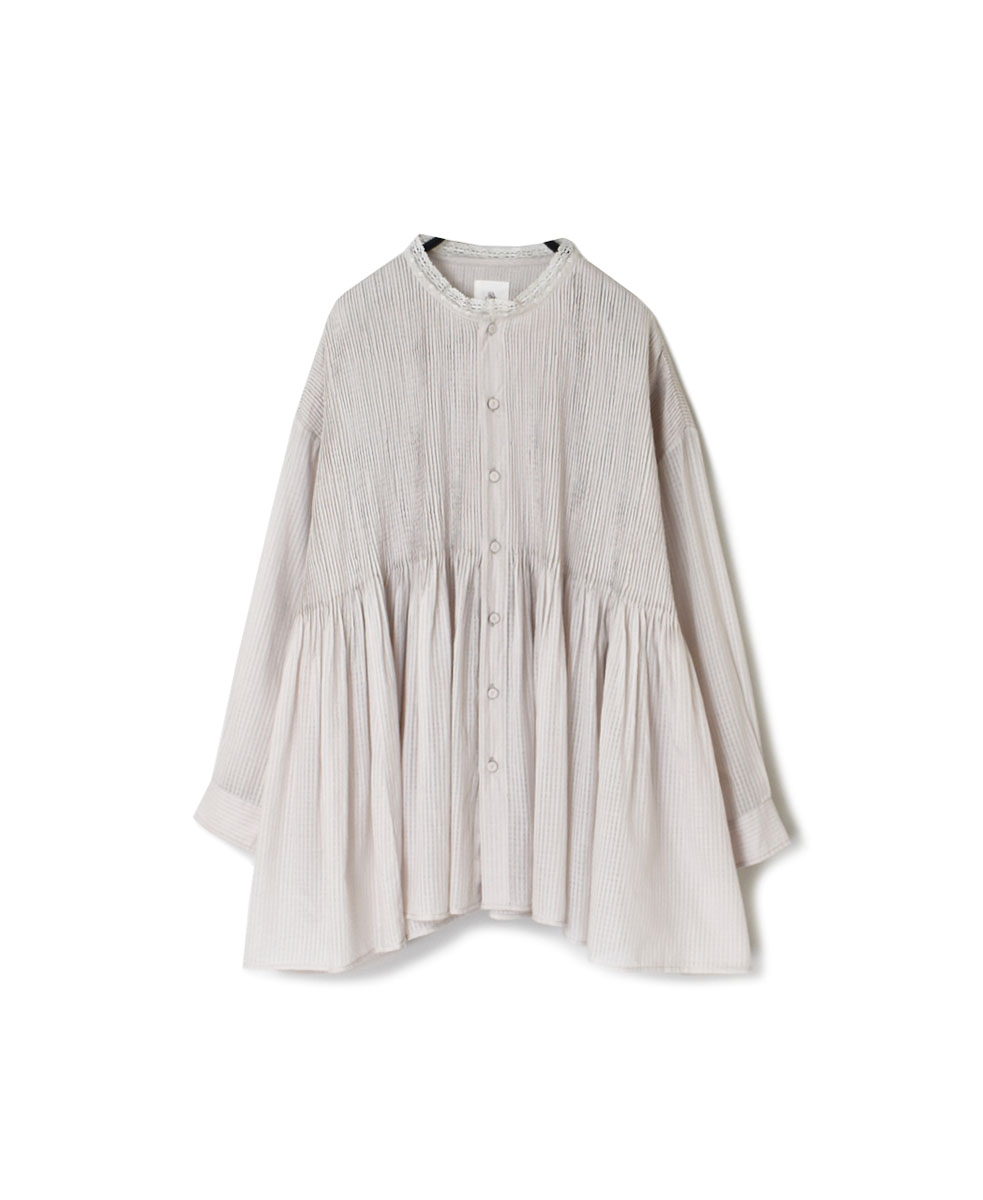 NMDS22542 (ブラウス) 80'S ORGANIC SMALL CHECK LACE COLLAR SHIRT