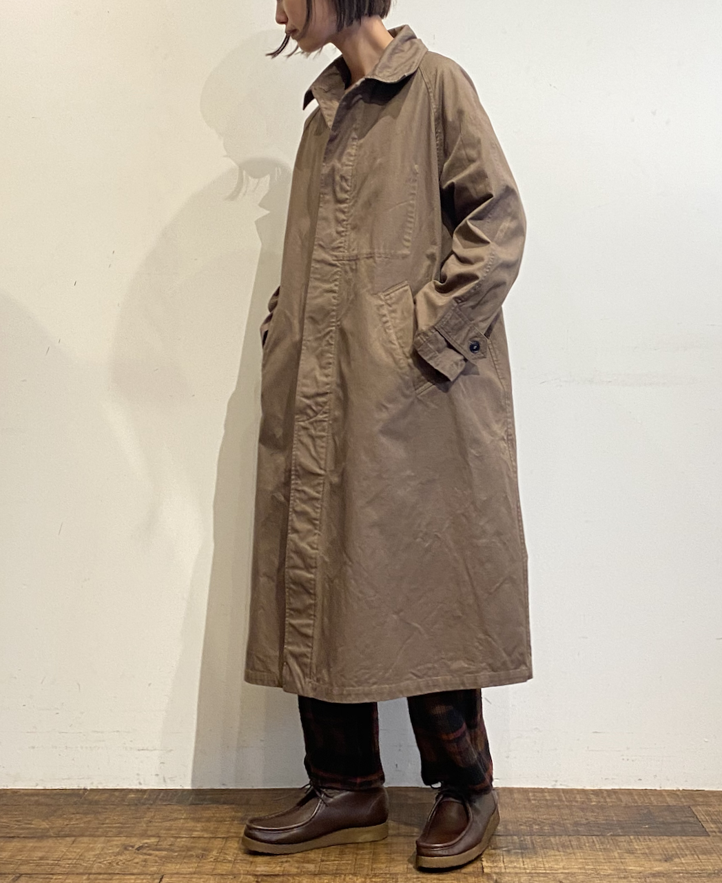 NHT2051DT (コート) HEAVY WEIGHT COTTON TWILL OVERDYE BALMACAAN COAT LONG LENGTH