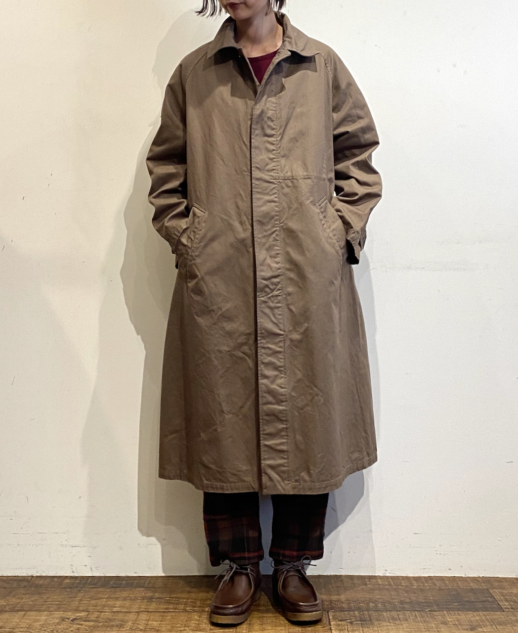 NHT2051DT (コート) HEAVY WEIGHT COTTON TWILL OVERDYE BALMACAAN COAT LONG LENGTH