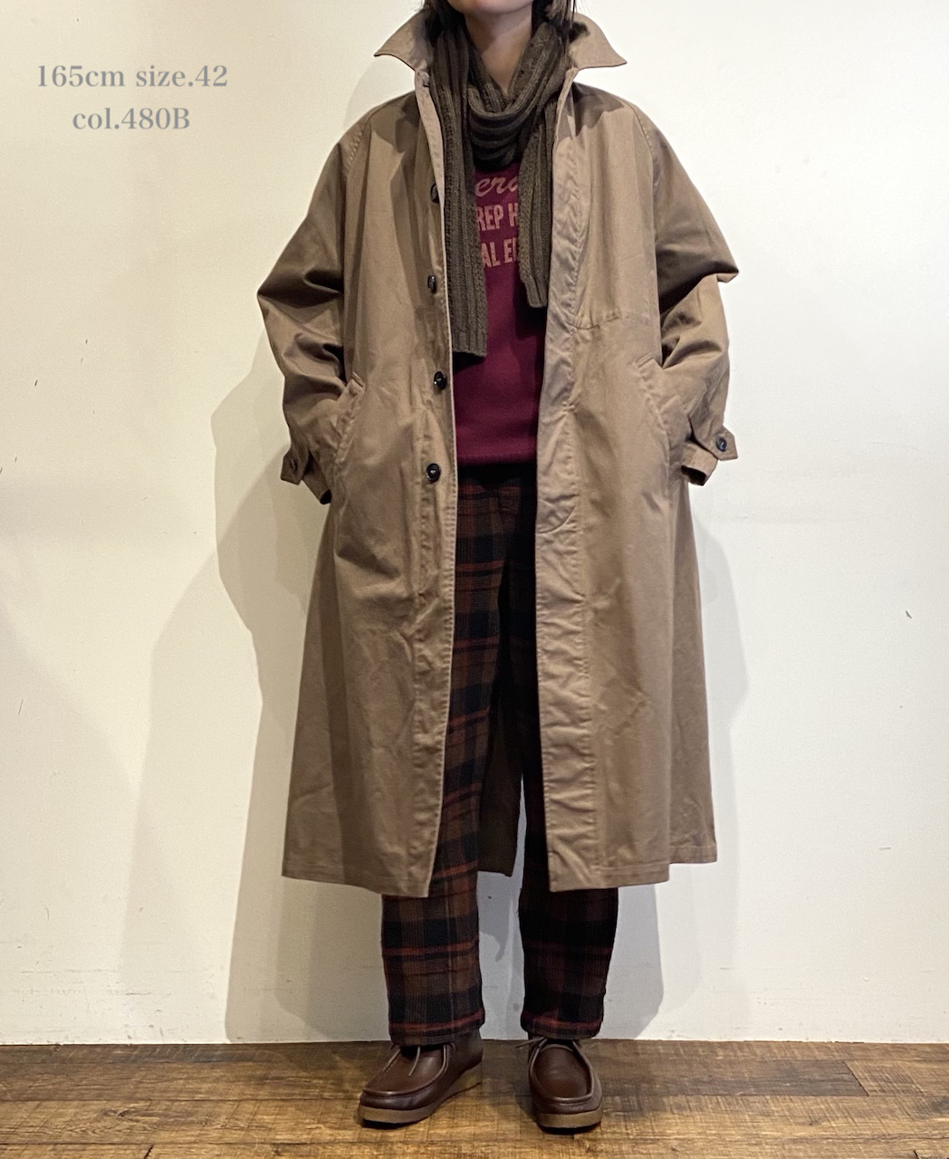 NHT2051DT (コート) HEAVY WEIGHT COTTON TWILL OVERDYE BALMACAAN COAT LONG LENGTH