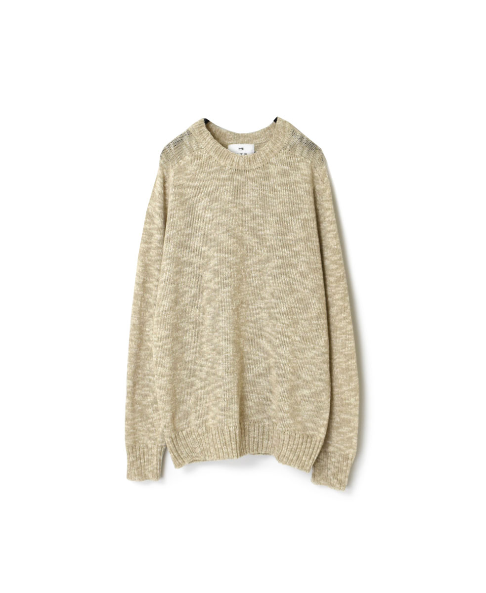 SNHT2301 (ニット) LINEN / COTTON PLAIN KNIT CREW-NECK PULLOVER