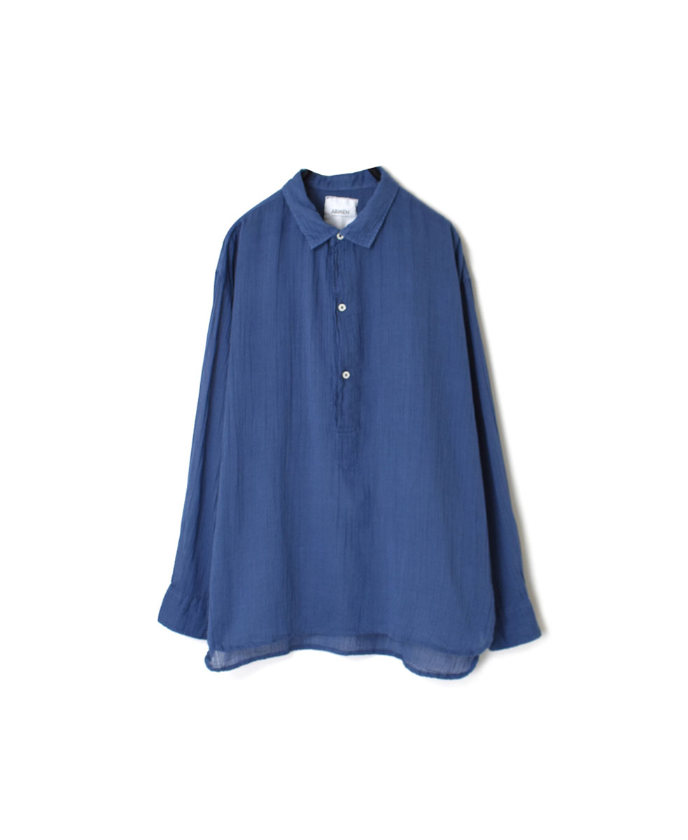 INAM1701GD (シャツ) SINGLE GAUZE OVERDYED UTILITY PULLOVER SHIRT