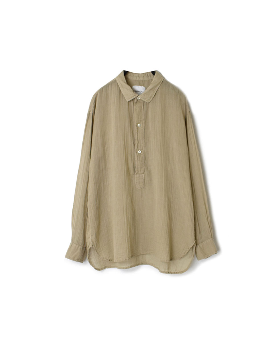 INAM1701GD (シャツ) SINGLE GAUZE OVERDYED UTILITY PULLOVER SHIRT