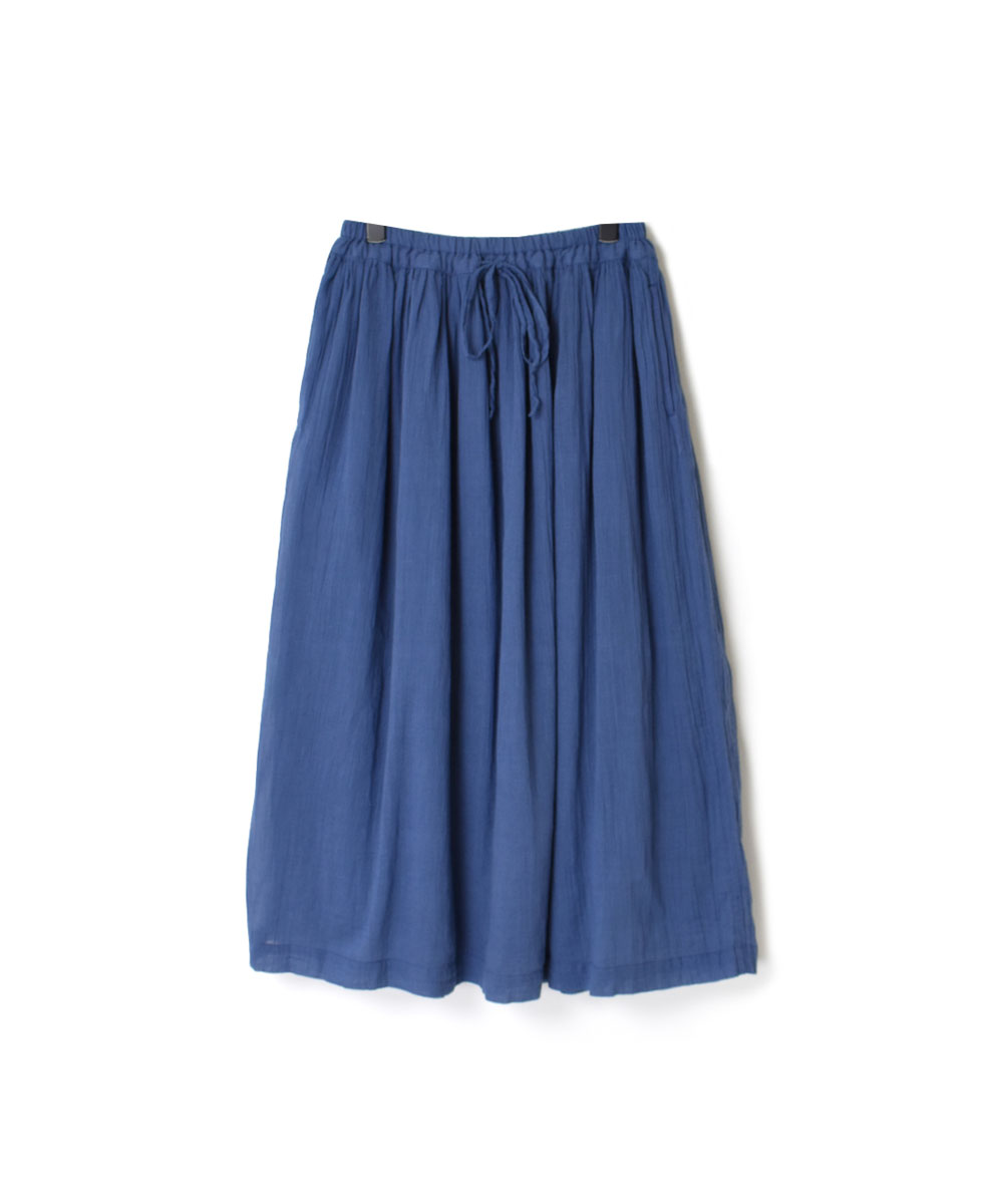 INAM2201GD (スカート) SINGLE GAUZE OVERDYED UTILITY EASY GATHERED SKIRT WITH LINING