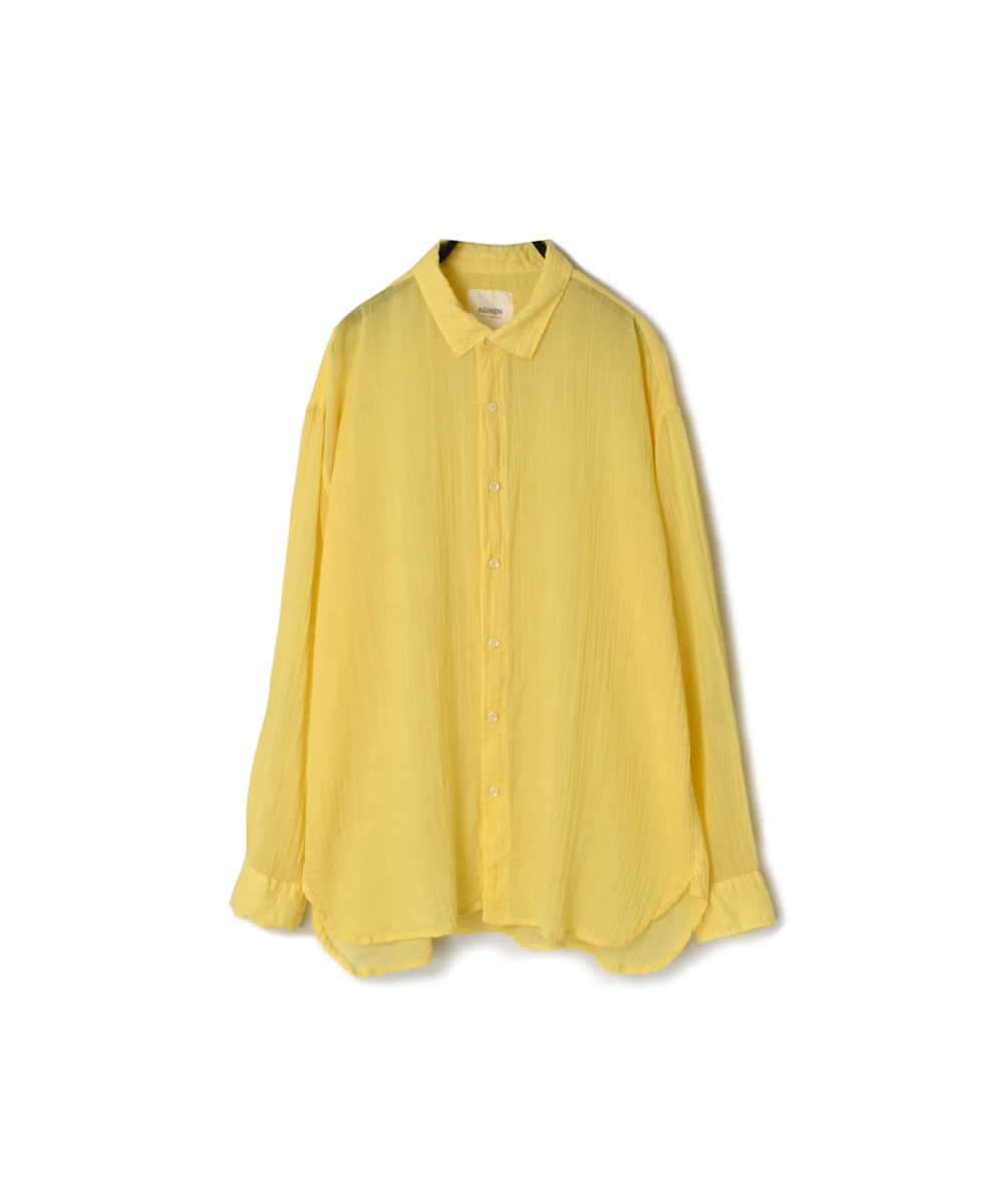 INAM1901GD (シャツ) SINGLE GAUZE OVERDYED UTILITY REGULAR COLLAR SHIRTS