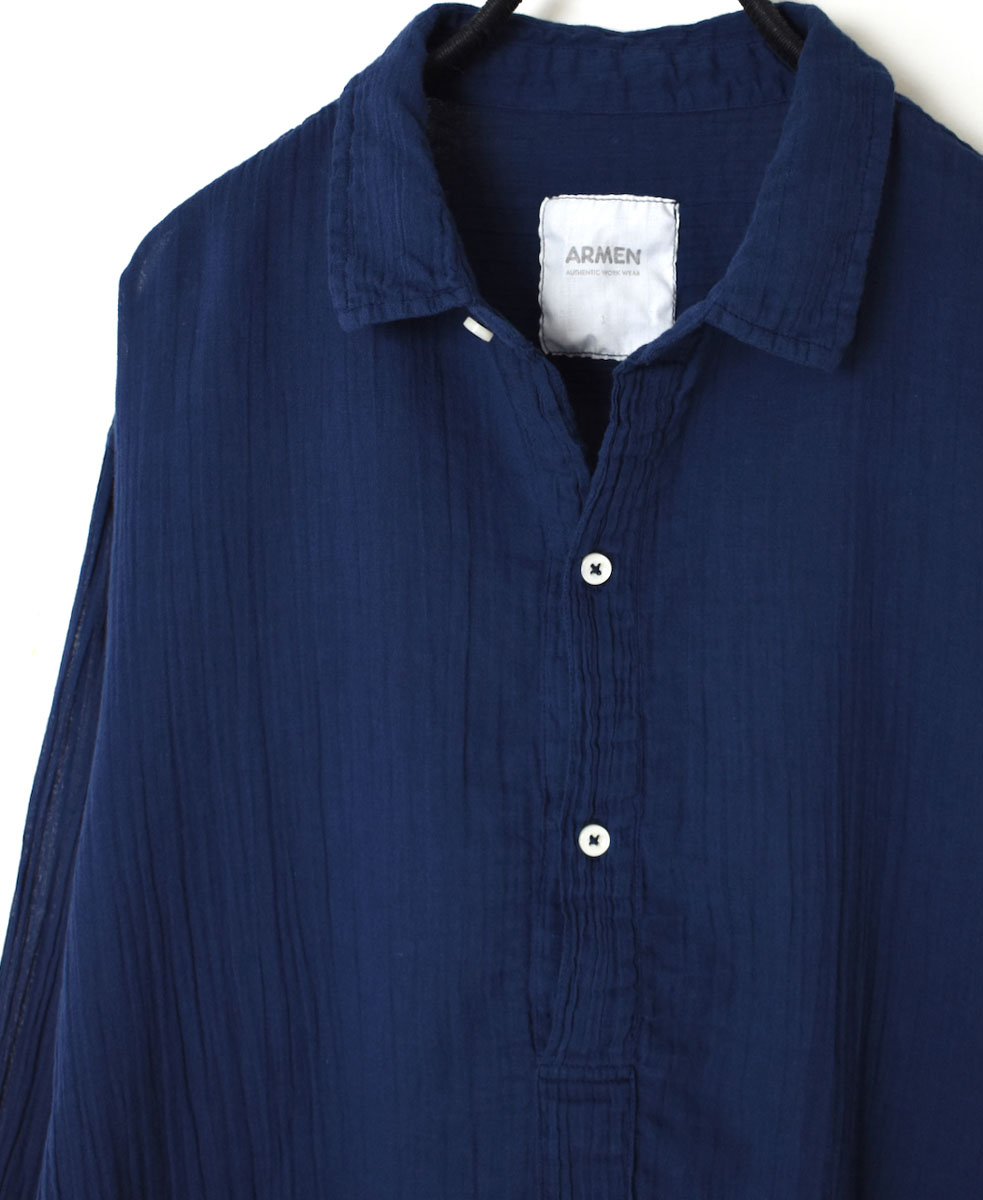 INAM1701GD (シャツ) SINGLE GAUZE OVERDYED UTILITY PULLOVER SHIRT