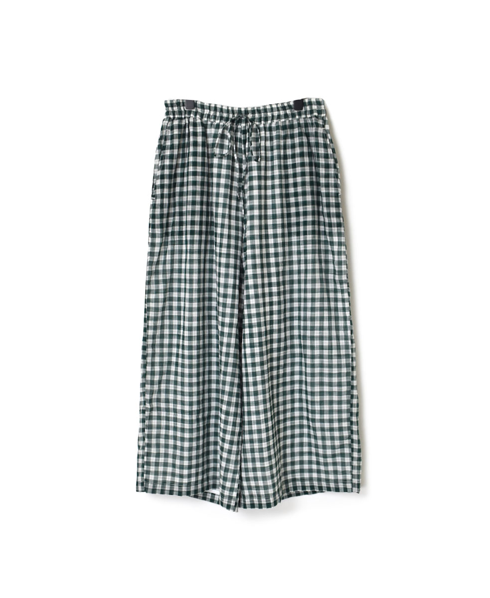 NSL23036 (パンツ) FANCY GINGHAM CHECK WIDE EASY PANTS