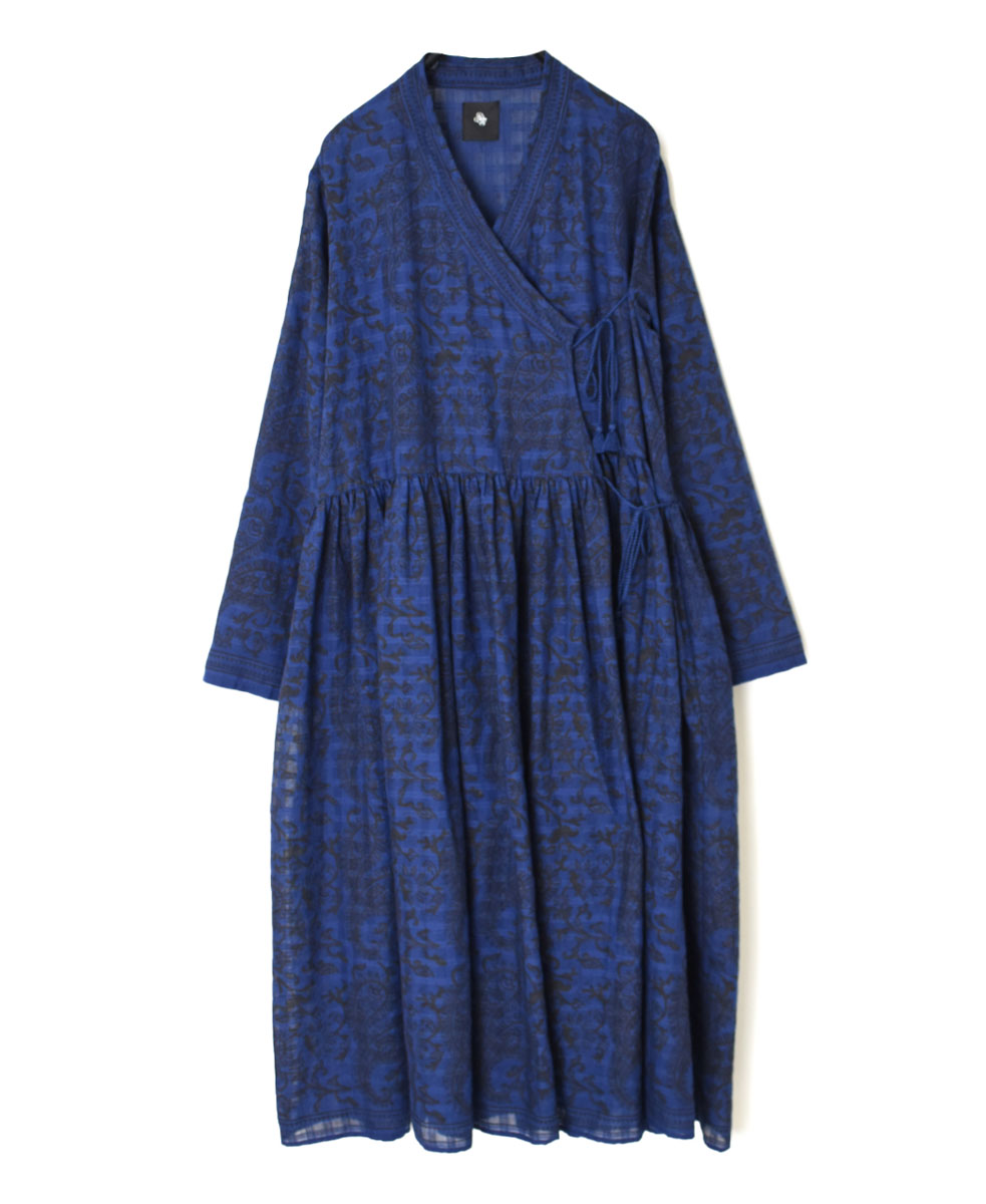 INMDS23062 (ワンピース) DOBIE CHECK WITH PAISLEY BLOCK PRINT CACHE COEUR DRESS