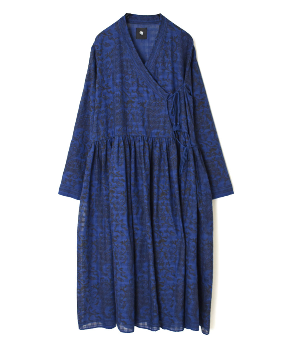 INMDS23062 (ワンピース) DOBIE CHECK WITH PAISLEY BLOCK PRINT CACHE COEUR DRESS