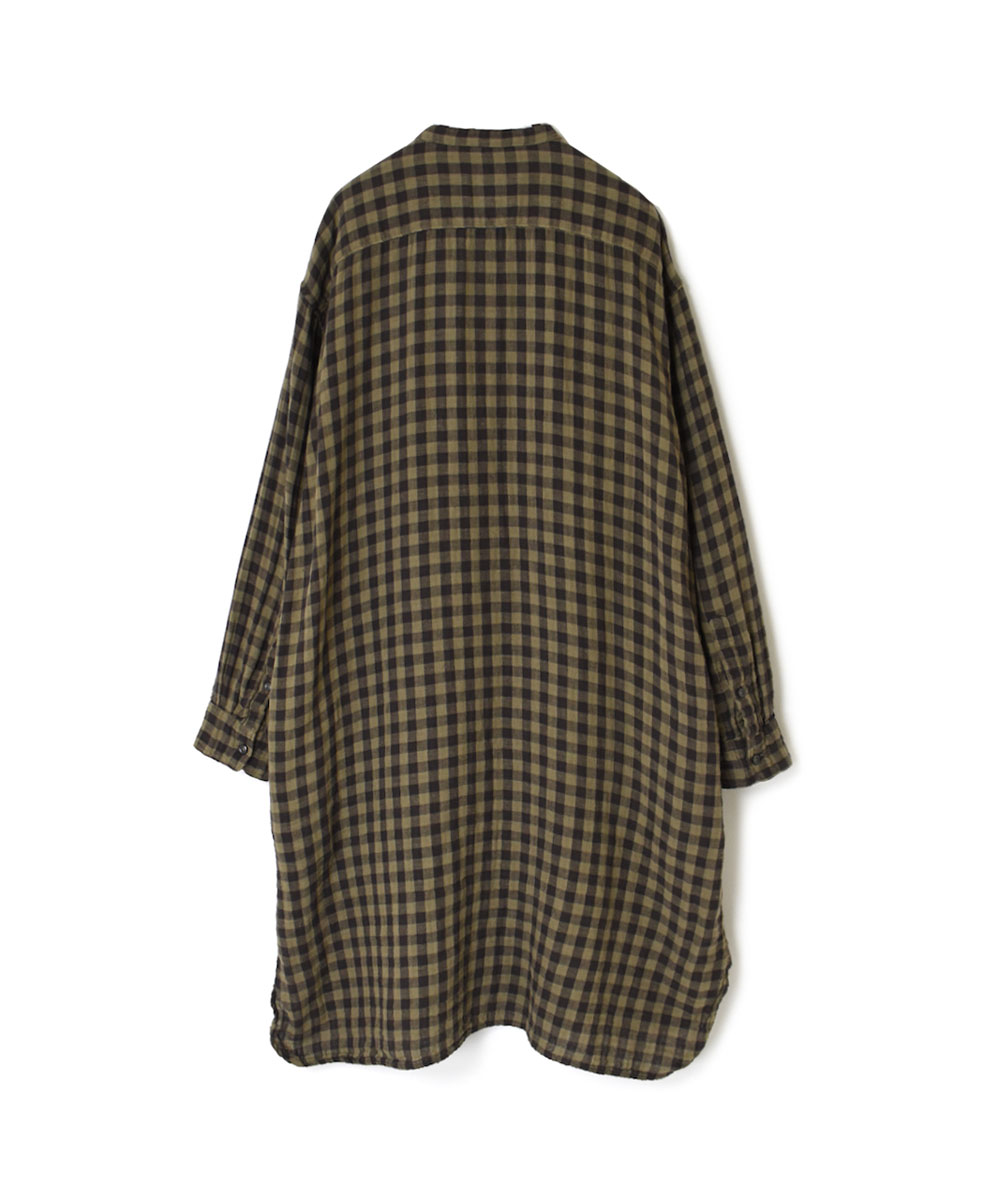 INAM1972DGD (ロングシャツ) DOUBLE GAUZE OVER DYED SMALL CHECK