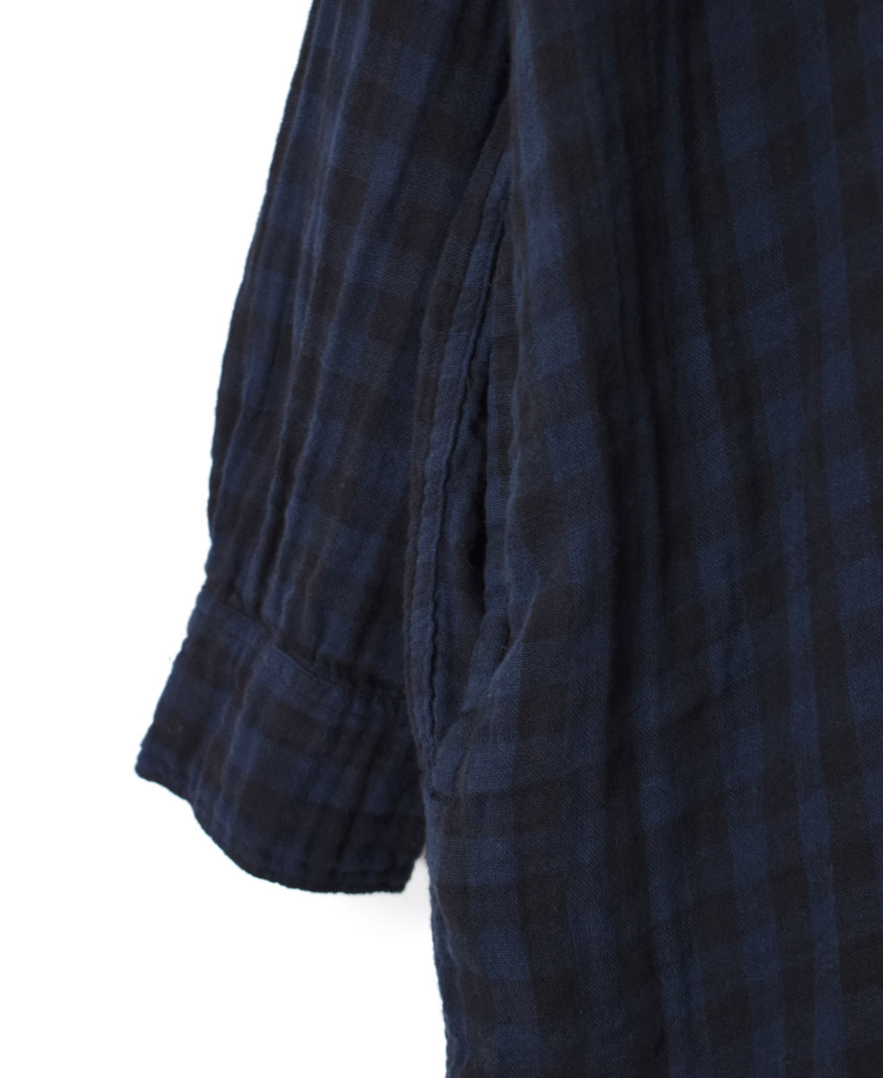 INAM1972DGD (ロングシャツ) DOUBLE GAUZE OVER DYED SMALL CHECK