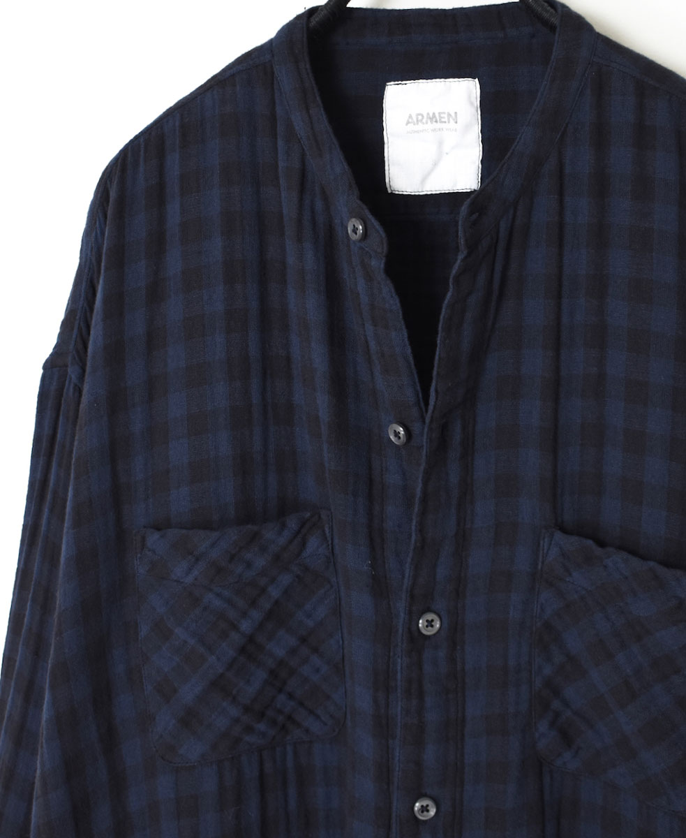 INAM1972DGD (ロングシャツ) DOUBLE GAUZE OVER DYED SMALL CHECK