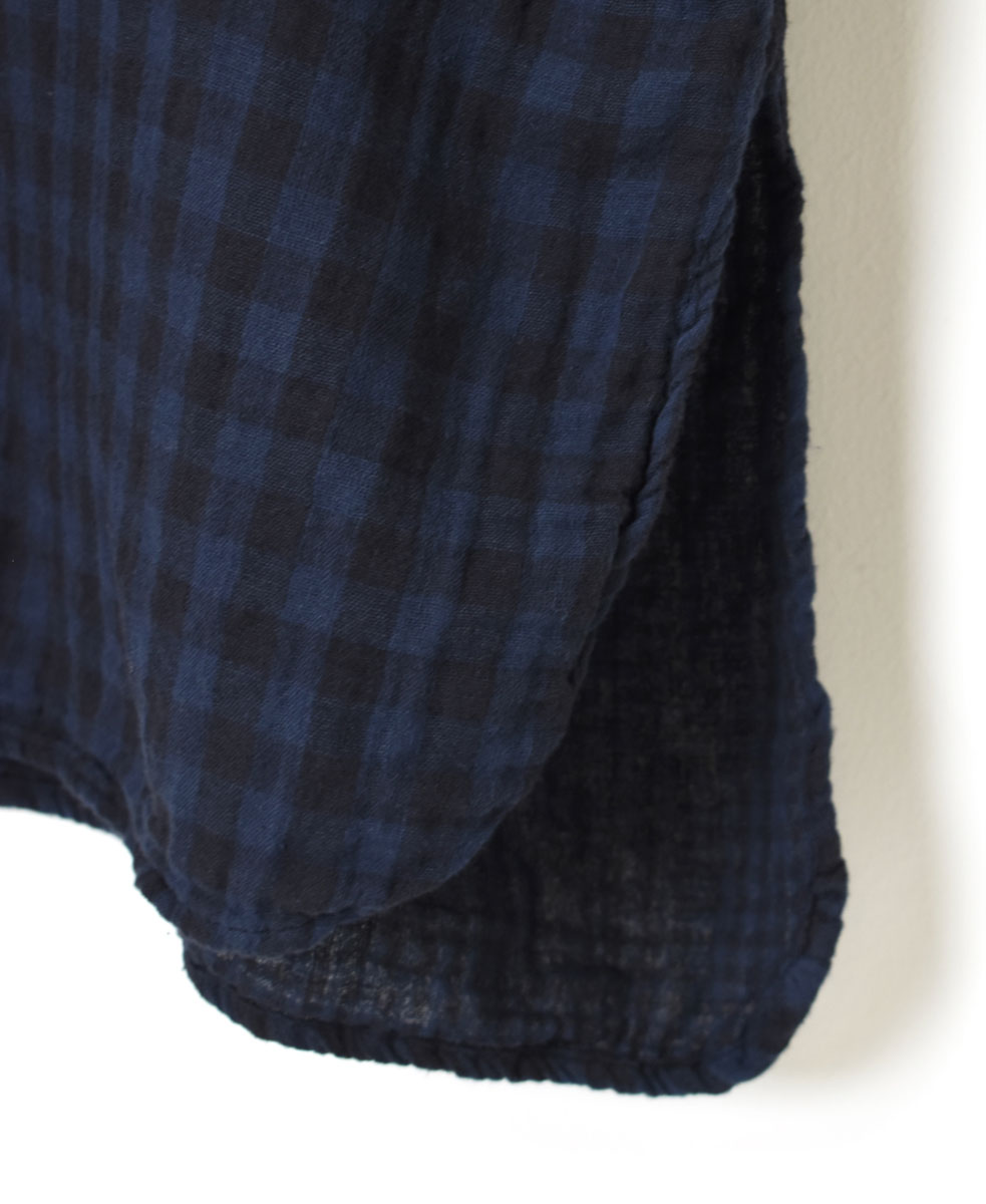 ○INAM2351DGD (ロングシャツ) DOUBLE GAUZE OVER DYED SMALL CHECK 