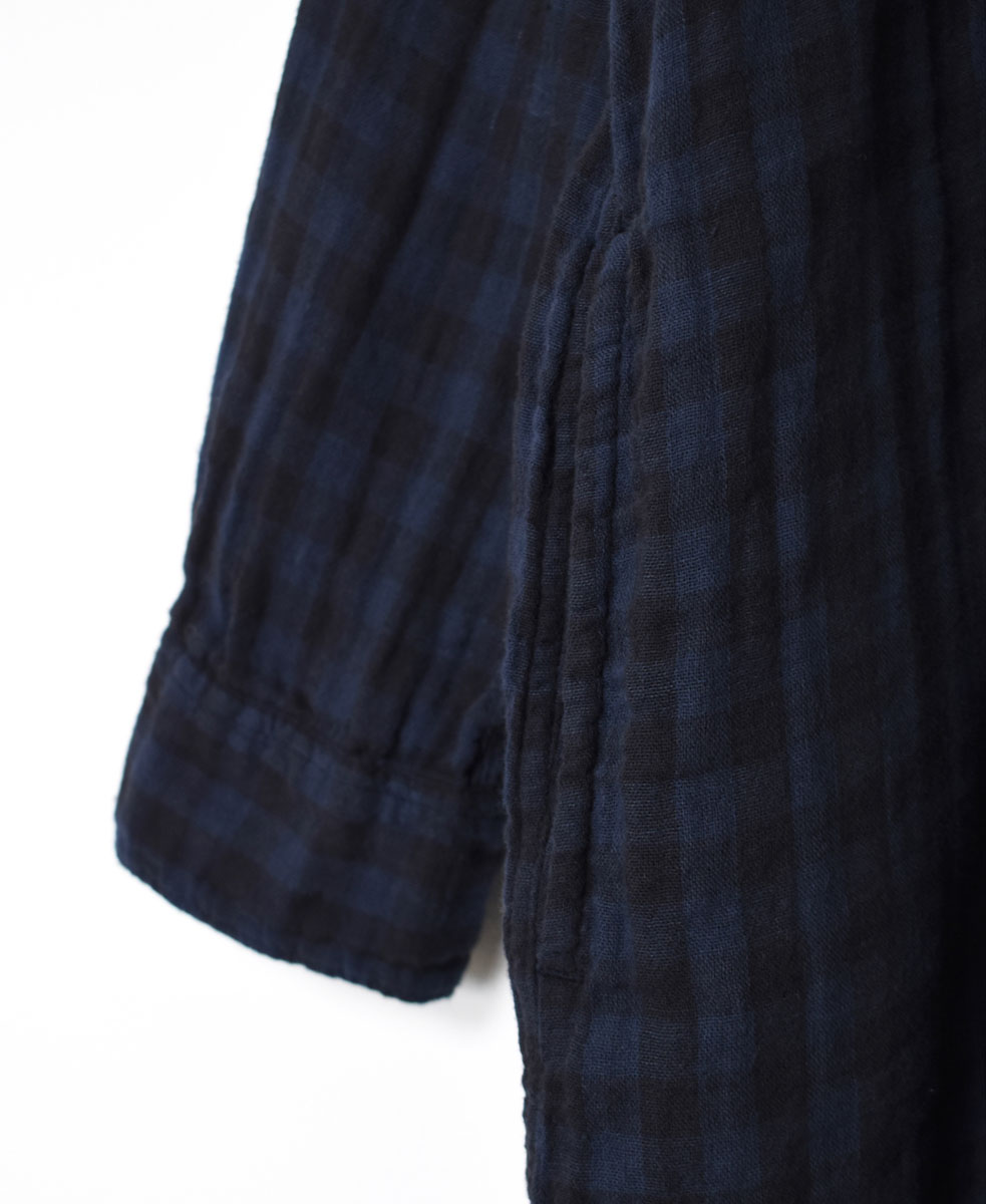 INAM2351DGD (ロングシャツ) DOUBLE GAUZE OVER DYED SMALL CHECK
