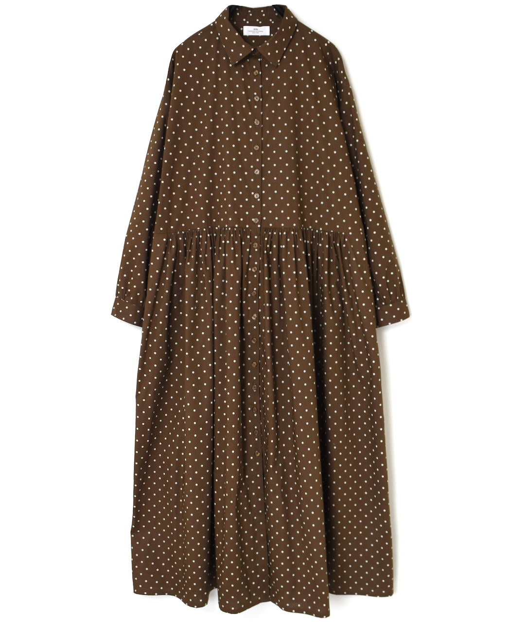 NSL22533 (ワンピース) 40’S POPLIN DOT PRINT REGULAR COLLAR DRESS