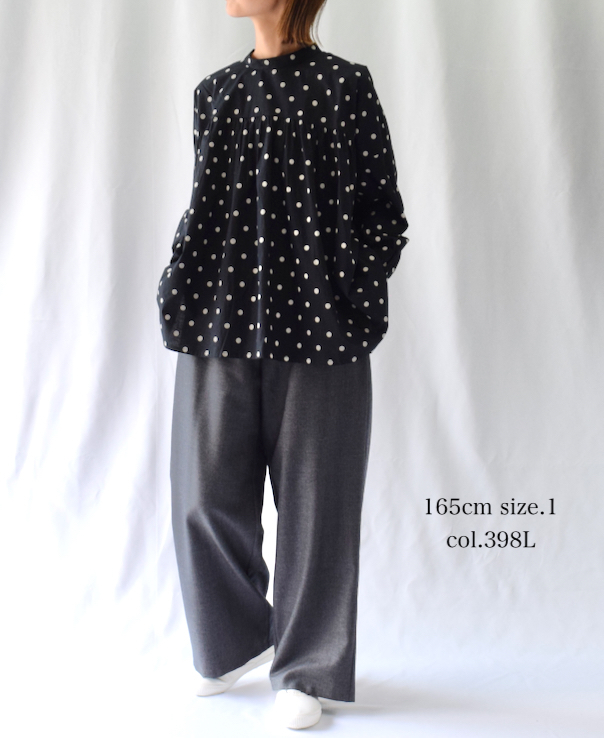 NSL23521 (シャツ) 40'S POPLIN DOT PRINT BACK OPENING STAND COLLAR