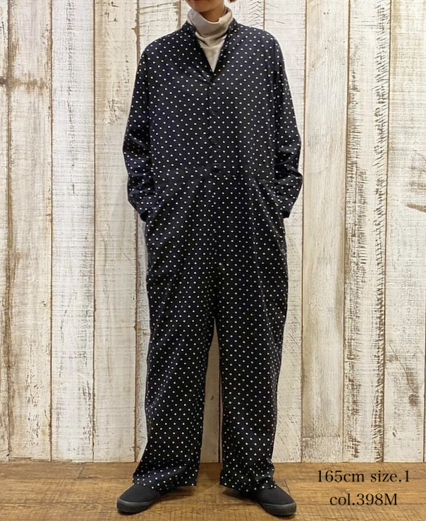 NSL22534 (オーバーオール) 40'S POPLIN DOT PRINT BAND COLLAR OVERALLS