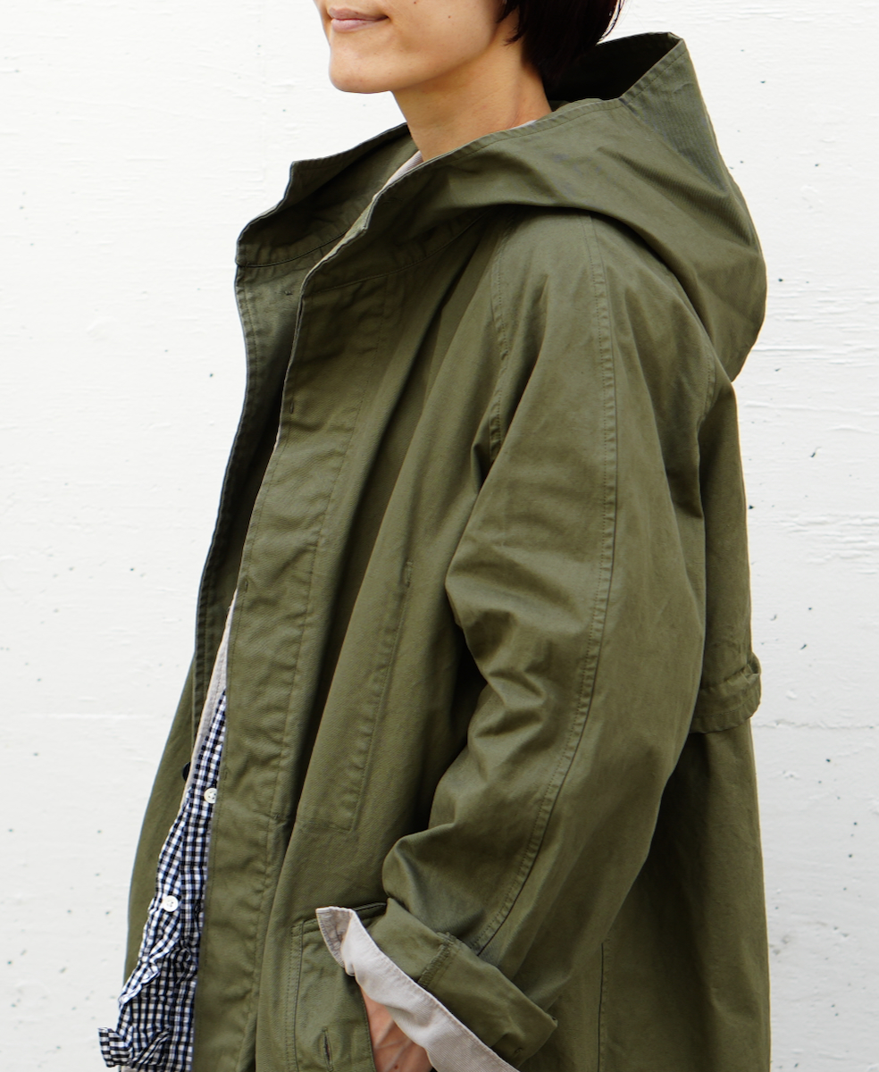 NHT2151DT (コート) HEAVY WEIGHT COTTON TWILL OVERDYE HOODED COAT│