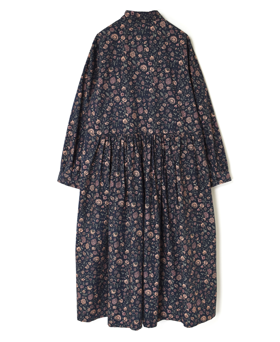 NSL23532 (ワンピース) 40'S POPLIN FLOWER PRINT REGULAR COLLAR DRESS│