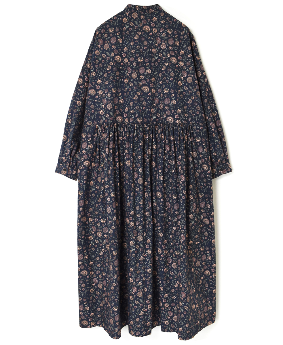 NSL22542 (ワンピース) 40'S POPLIN FLOWER PRINT BANDED COLLAR DRESS│