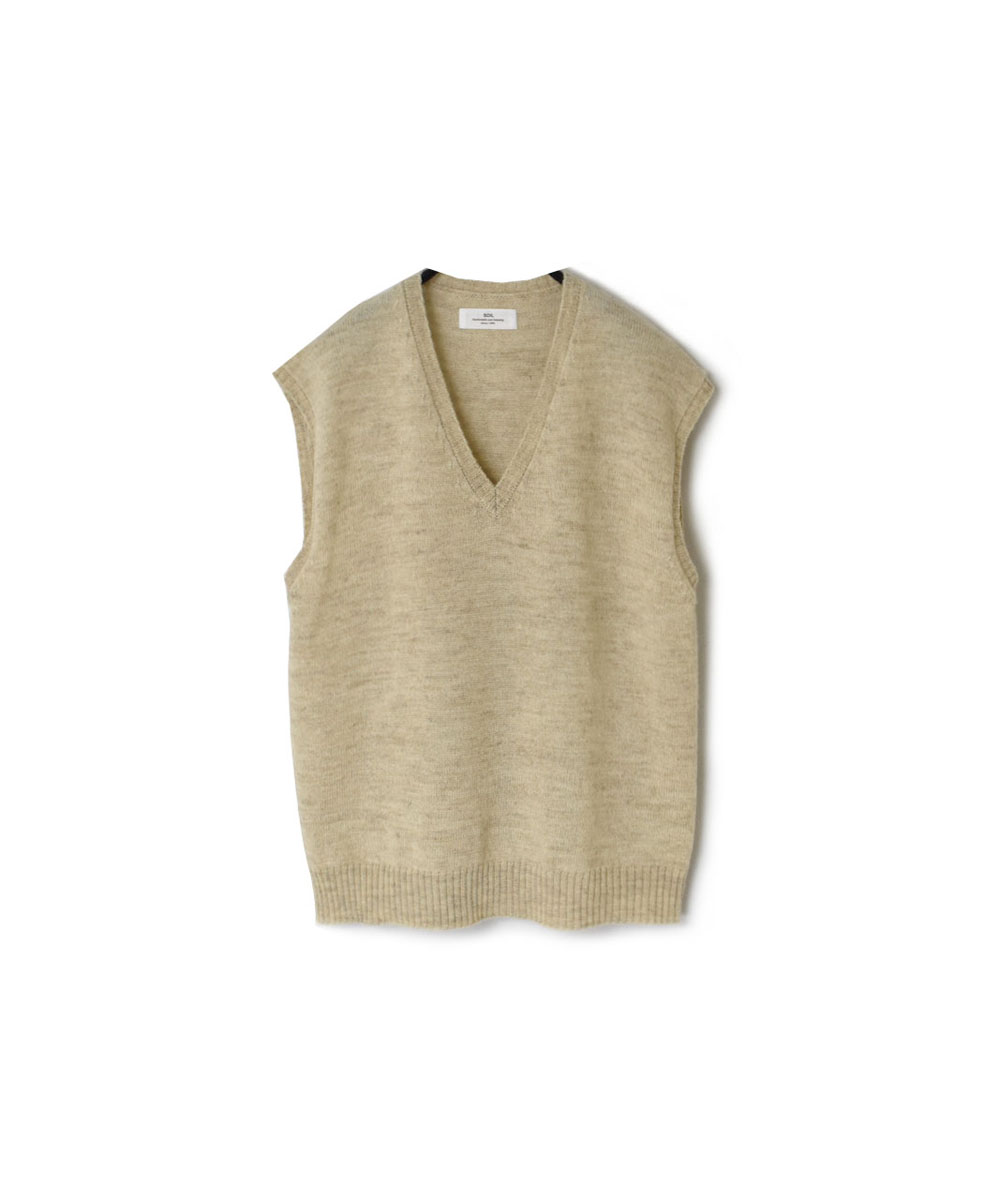 GNSL23811 (ベスト) 7GG 1PLY SHETLAND WOOL LINEN V-NECK VEST│