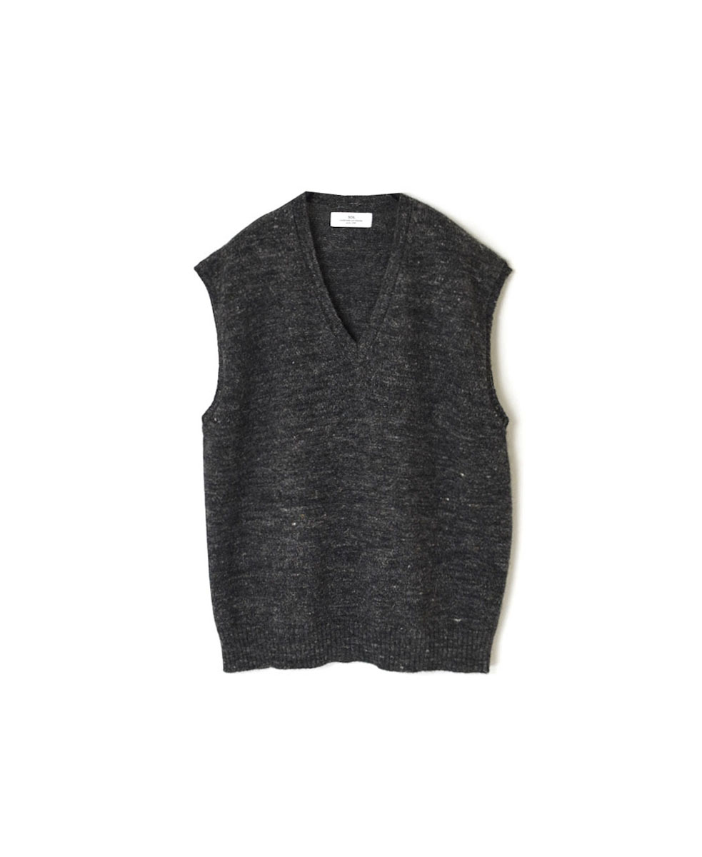 GNSL23811 (ベスト) 7GG 1PLY SHETLAND WOOL LINEN V-NECK VEST│