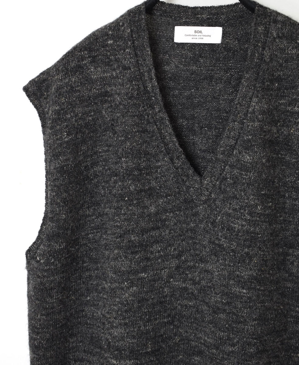 GNSL23811 (ベスト) 7GG 1PLY SHETLAND WOOL LINEN V-NECK VEST│