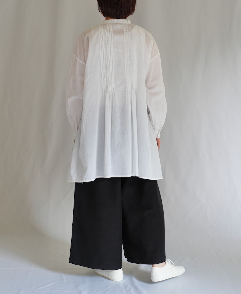 NSL23553 (シャツ) 60s CAMBRIC PLAIN BANDED COLLAR PINTUCK PULLOVER SHIRT