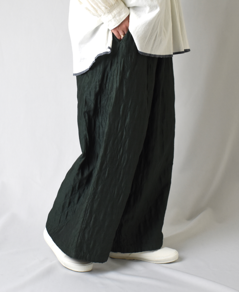 NMDS23523 (パンツ) QUILTED HANDWOVEN COTTON SILK PLAIN EASY PANTS