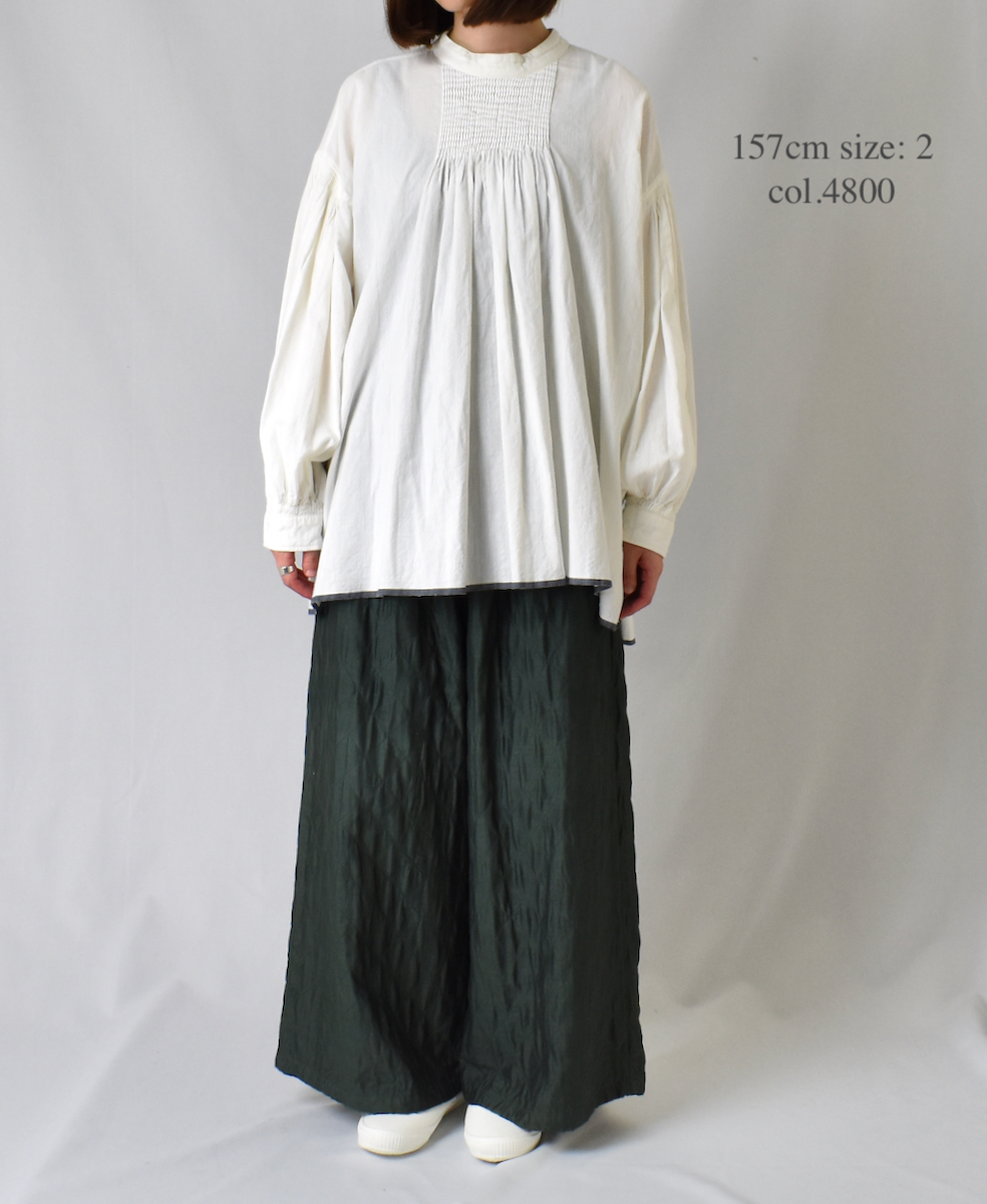 NMDS23523 (パンツ) QUILTED HANDWOVEN COTTON SILK PLAIN EASY PANTS