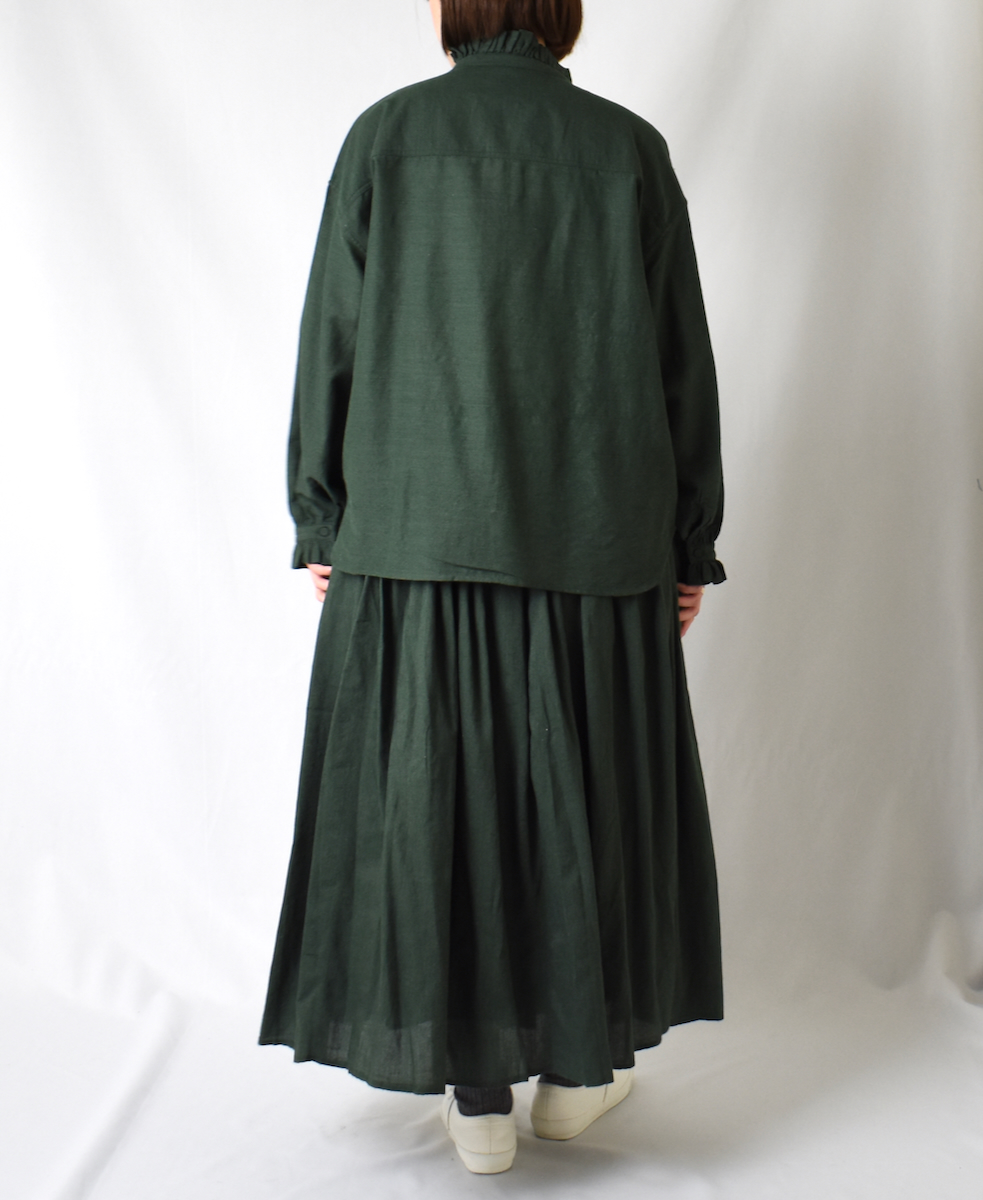 INMDS23741 (シャツ) WOOL COTTON SILK PLAIN FRILL COLLAR SHIRT