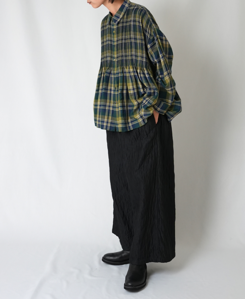 NMDS23523 (パンツ) QUILTED HANDWOVEN COTTON SILK PLAIN EASY PANTS