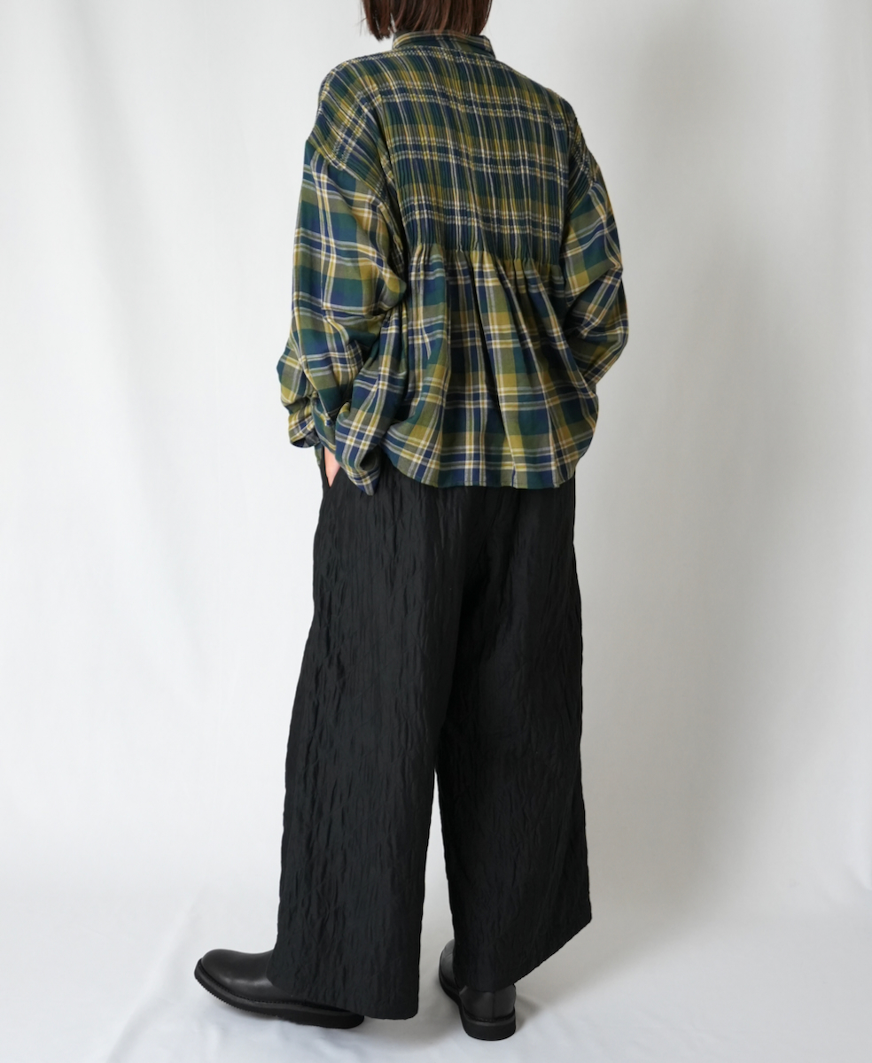 NMDS23523 (パンツ) QUILTED HANDWOVEN COTTON SILK PLAIN EASY PANTS