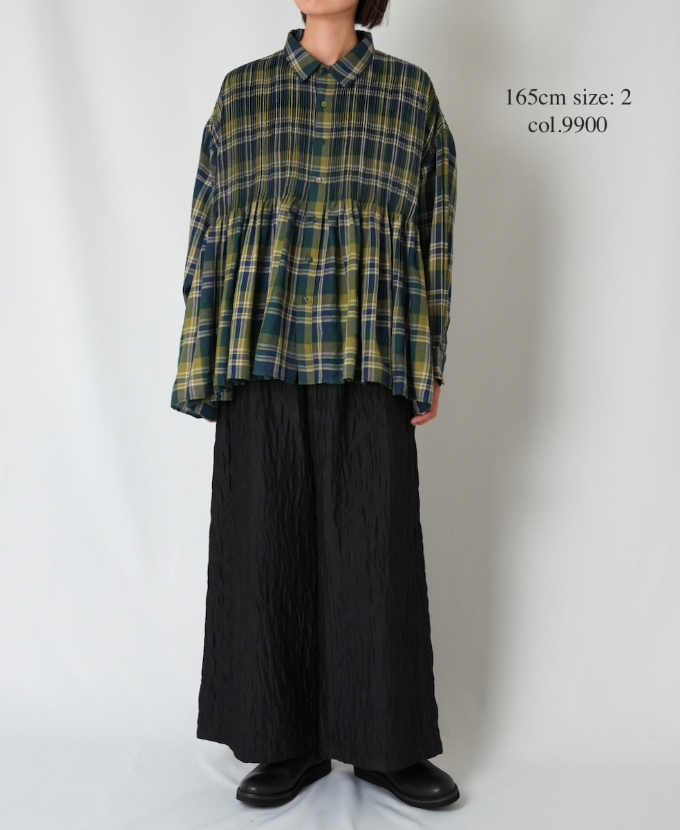 NMDS23523 (パンツ) QUILTED HANDWOVEN COTTON SILK PLAIN EASY PANTS