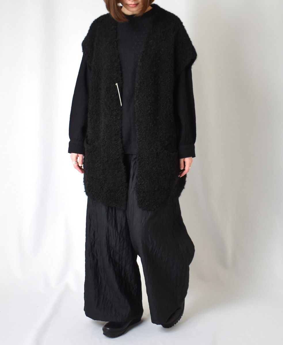 NMDS23523 (パンツ) QUILTED HANDWOVEN COTTON SILK PLAIN EASY PANTS